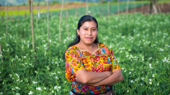 Entrepreneur Sandra at her field in Guatemala