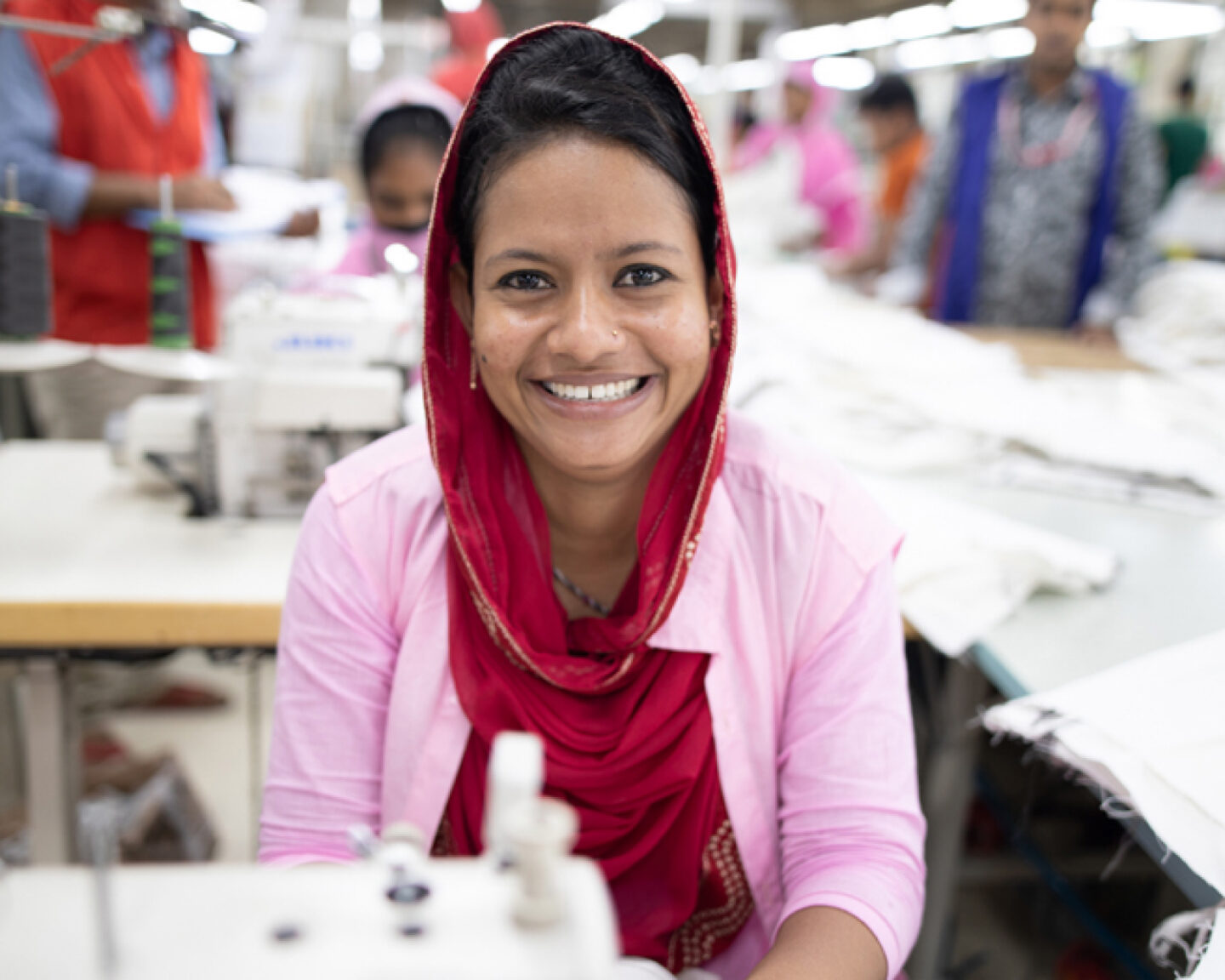 Female textile worker in Bangladesh